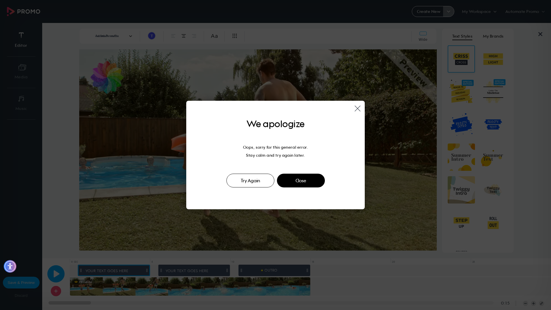 Test failure screenshot